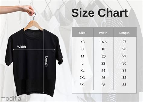 t-shirt sizing chart template